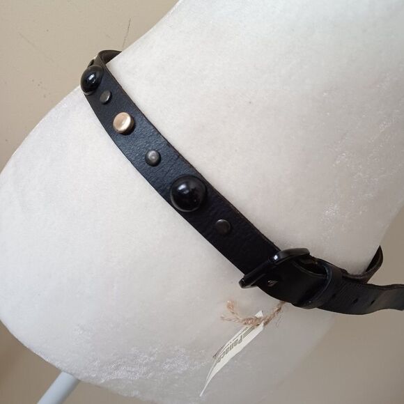 Panache Genuine Leather Belt NWT Womens Black Studded Boho Artsy Coastal Cowgirl - Picture 7 of 8